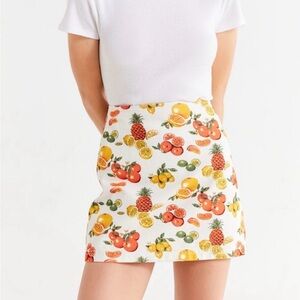 BDG Women's Fruit Print Denim Mini Skirt Size Small